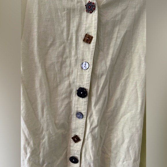 Soft Surroundings Danielle Button Sleeveless Tunic | Fresh Lemonade | Size Large - Picture 7 of 10